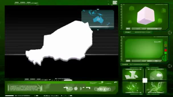 Niger - monitor de computador - verde 0 — Vídeo de Stock