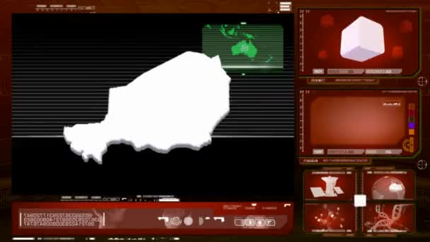 Niger - monitor komputerowy - czerwony 0 — Wideo stockowe