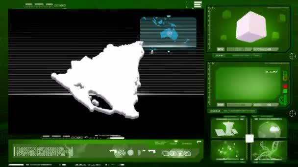 Nicarágua - monitor de computador - verde 0 — Vídeo de Stock