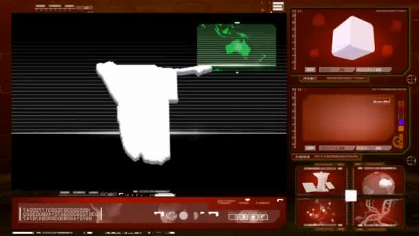 Namibia - monitor de computador - vermelho 0 — Vídeo de Stock