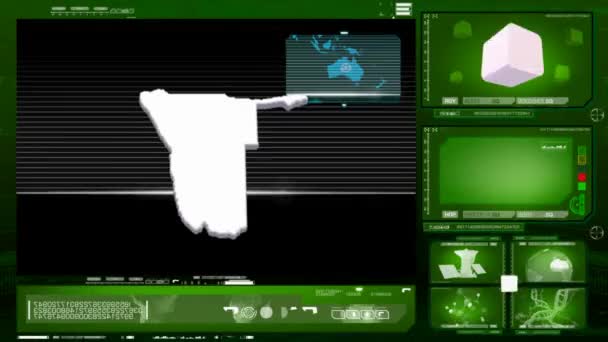 Namibië - computermonitor - groene 0 — Stockvideo