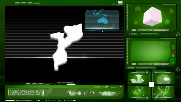 モザンビーク - コンピューター モニター - グリーン 0 — ストック動画