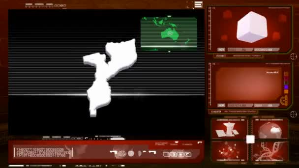 Mozambik - monitor komputerowy - czerwony 0 — Wideo stockowe