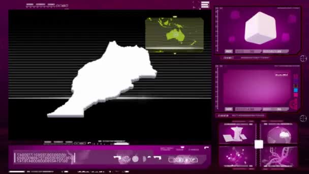 Марокко - монітор комп'ютера - рожевий 0 — стокове відео