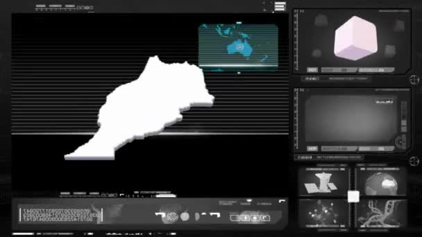 Marokko - Computermonitor - schwarz 0 — Stockvideo