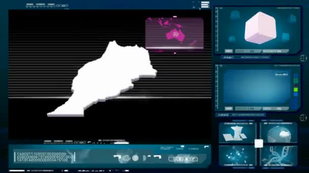 Morocco - computer monitor - blue 0 — стоковое видео