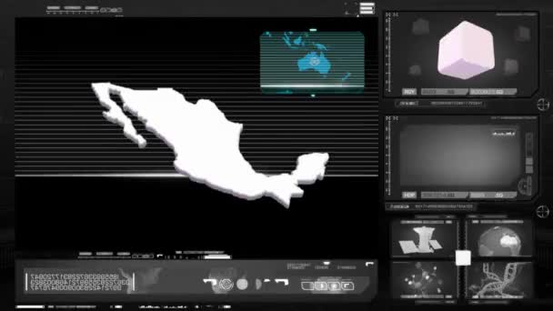 Mexiko - počítačový monitor - černá 0 — Stock video