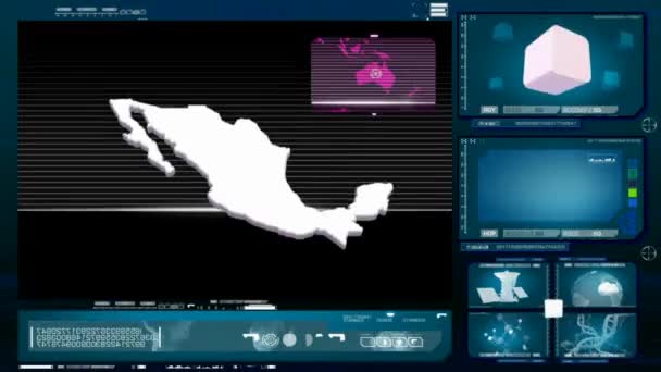 Mexiko - počítačový monitor - modrá 0 — Stock video
