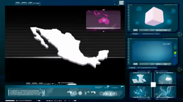 Mexiko - Computermonitor - blau 0 — Stockvideo