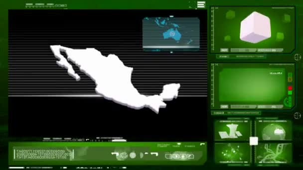 Mexiko - počítačový monitor - zelená 0 — Stock video