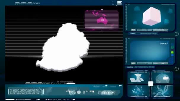 Mauritius - bilgisayar monitörü - mavi 0 — Stok video