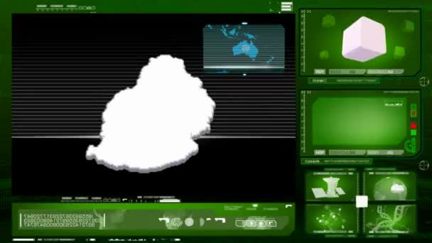 毛里求斯-电脑显示器-绿色 0 — 图库视频影像