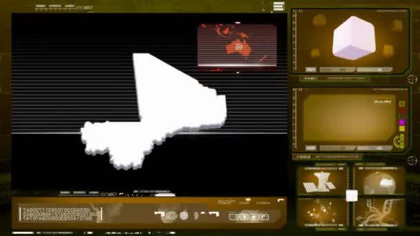 Mali - монитор компьютера - желтый — стоковое видео