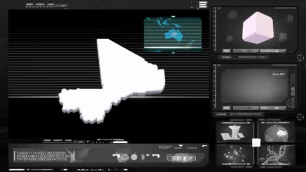 Mali - computer monitor - black 0 — Stock Video