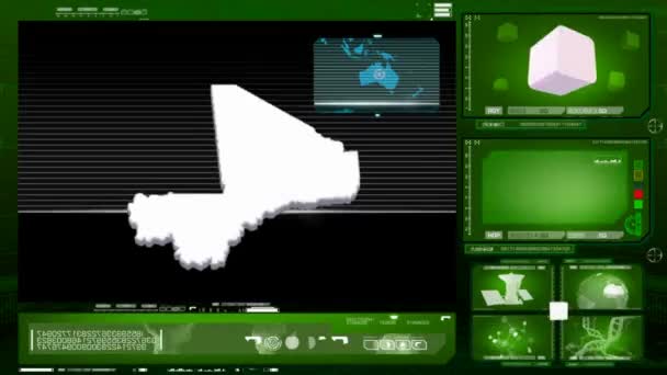 Mali - monitor de ordenador - verde 0 — Vídeo de stock