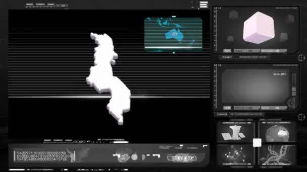 Malawi - datorskärm - svart 0 — Stockvideo