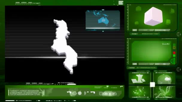 Malawi - monitor de computador - verde 0 — Vídeo de Stock