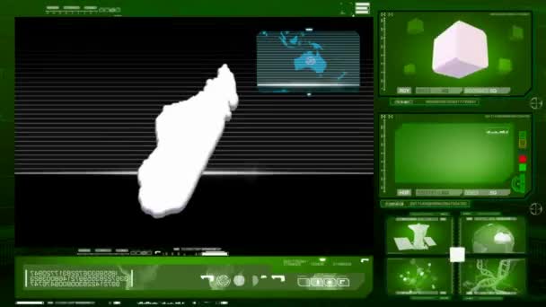 Madagascar - Computermonitor - grün 0 — Stockvideo