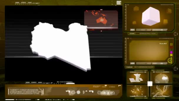 Libya - монитор компьютера - желтый 0 — стоковое видео
