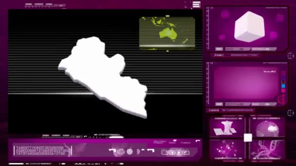 Liberia - monitor de computador - rosa 0 — Vídeo de Stock