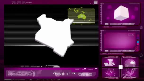 Kenya - monitor de computador - rosa 0 — Vídeo de Stock