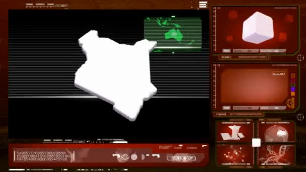 Keňa - počítačový monitor - červená 0 — Stock video