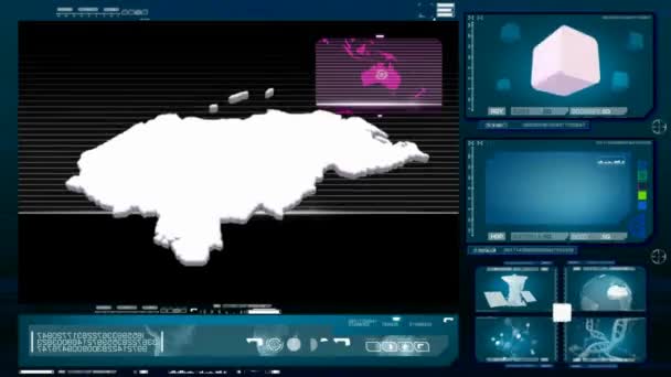洪都拉斯-电脑显示器-蓝色 0 — 图库视频影像