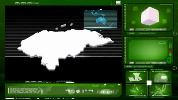 Honduras - monitor de computador - verde 0 — Vídeo de Stock