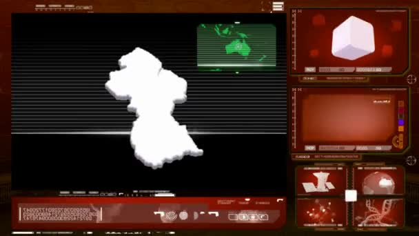 Guiana - monitor de computador - vermelho 0 — Vídeo de Stock