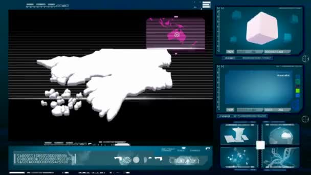 Гінея-бісау - комп'ютерний монітор - синій 0 — стокове відео