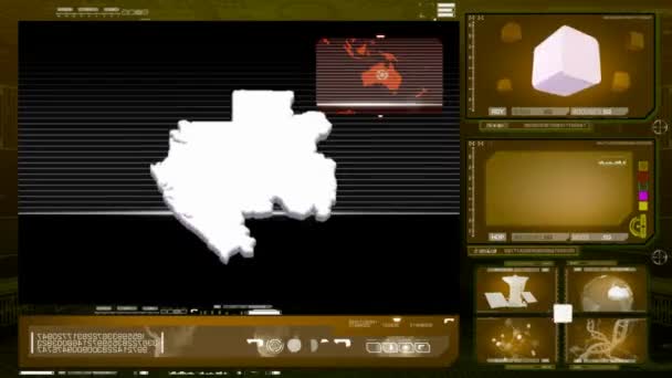 Gabon - computermonitor - geel — Stockvideo