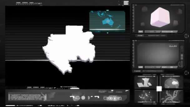 Gabon - computer monitor - black — Stock Video
