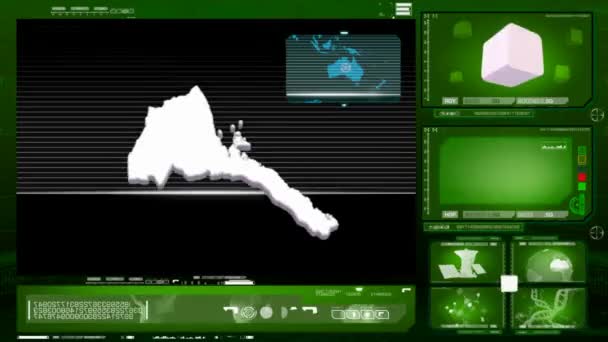 Eritreia - monitor de computador - verde 0 — Vídeo de Stock