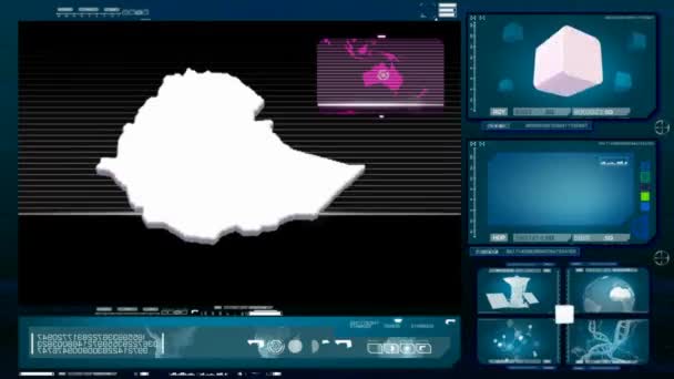 Etiopien - datorskärm - blå 0 — Stockvideo