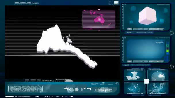 Erytrea - monitor komputerowy - niebieski 0 — Wideo stockowe