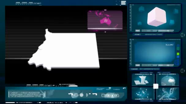Equatorial guinea - computer monitor - blue 0 — Stock Video