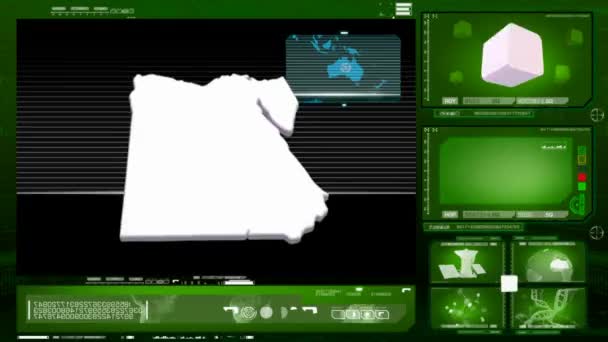 Египет - монитор компьютера - зеленый 0 — стоковое видео