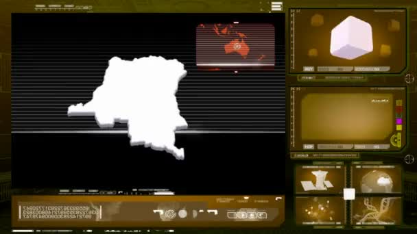 Демократическая республика Конго - Компьютерный монитор - желтый 0 — стоковое видео