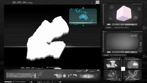 Djibouti - datorskärm - svart 0 — Stockvideo