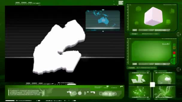 Джибути - монитор компьютера - зеленый 0 — стоковое видео