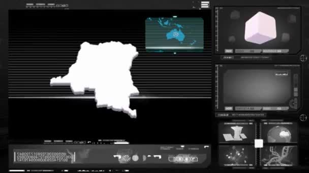 Демократическая республика Конго - компьютерный монитор - черный 0 — стоковое видео