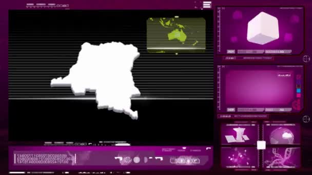 Демократична Республіка Конго - комп'ютерний монітор - рожевий 0 — стокове відео