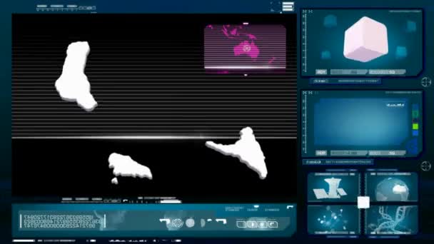 Komorerna - datorskärm - blå 0 — Stockvideo