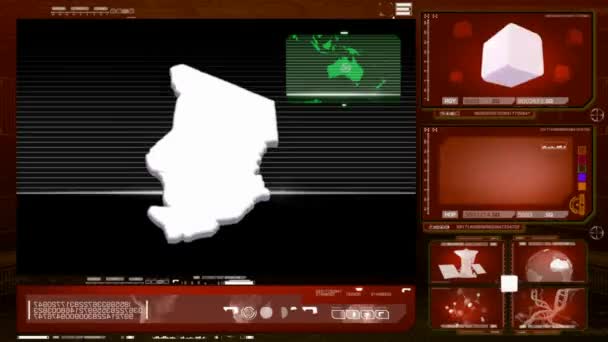 Čad - počítačový monitor - červená 0. mov — Stock video