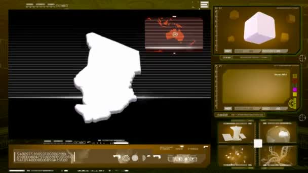 Tchad - datorskärm - gul — Stockvideo
