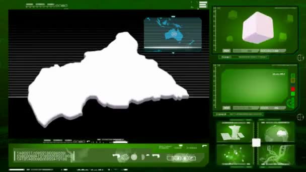 Центральноафриканская Республика - монитор компьютера - зеленый 0 — стоковое видео