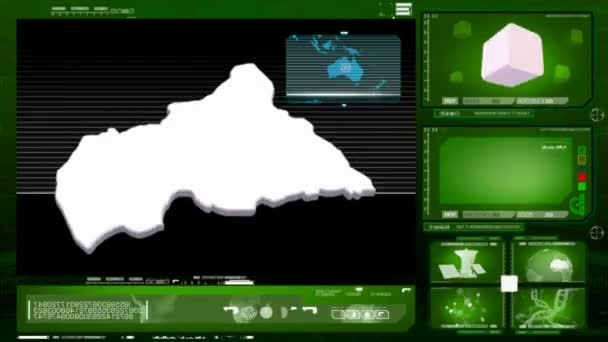Zentralafrikanische Republik - Computermonitor - grün 0 — Stockvideo