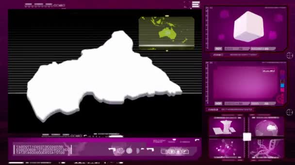 República Centroafricana - monitor de ordenador - rosa 0 — Vídeo de stock