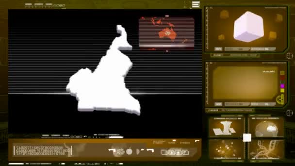 カメルーン - コンピューターのモニター - 黄色 0 — ストック動画