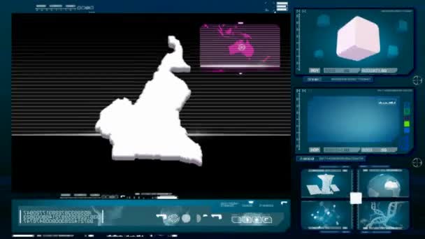 喀麦隆-电脑显示器-蓝色 0 — 图库视频影像